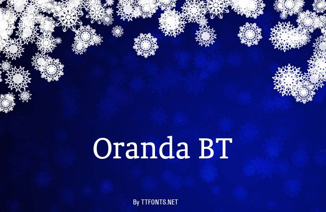 Oranda BT example